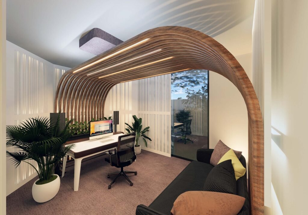 Diseño acústico e interiores de estudio de producción musical